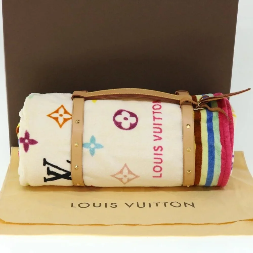 LOUIS VUITTON Monogram Multicolor Towel EDITION LIMITED 174 Cotton Auth 52532S